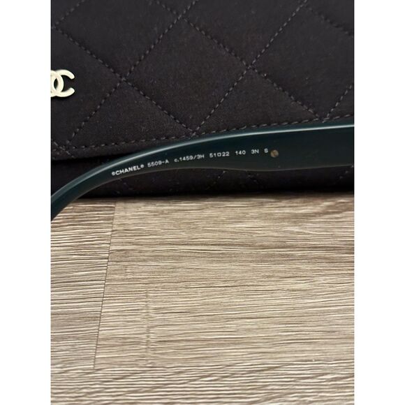 Chanel Acetate Square CC Polarized 5509-A Sunglasses Green - Picture 4 of 14